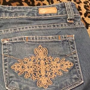 PAIGE “Laurel Canyon” Jeans w/ Embellished Pockets